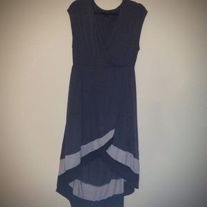 HIGH-LOW HEM CHARCOAL GRAY DRESS